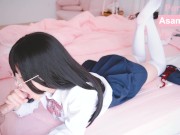 Lying on the bed licking sticks and oral sex-Chinese Gril-Asami苏苏