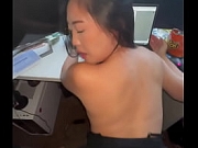 Asian girl gets railed on desk